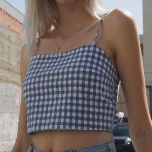 Brandy Melville blue gingham Kimberly tank